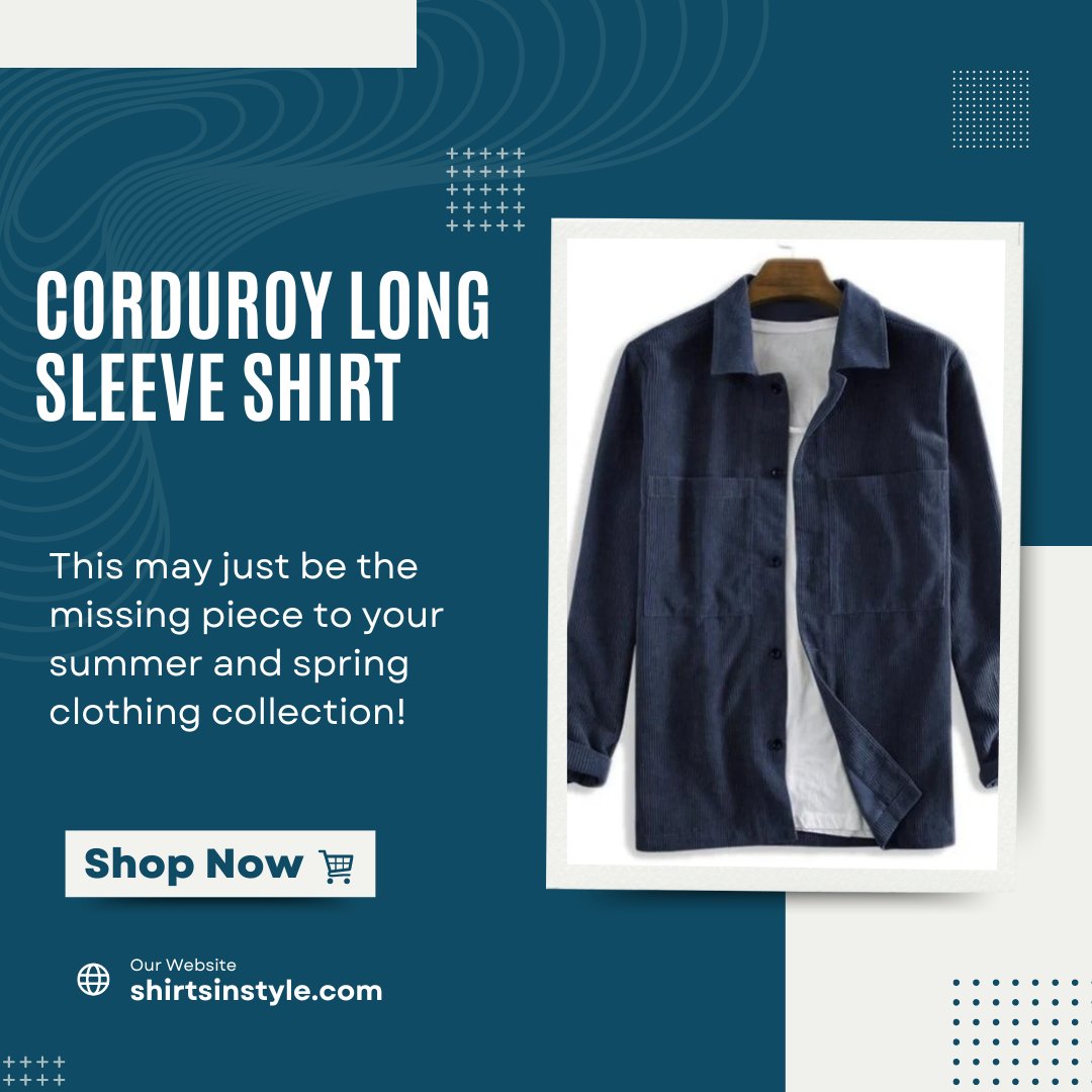 shirtsinstyle's tweet image. Upgrade your wardrobe with our Corduroy Long Sleeve Shirt! 🍂👔 Perfect for any season, this stylish shirt combines the classic look of corduroy with modern design. Ideal for casual outings or dressing up.
Shop Now: shirtsinstyle.com/products/cordu…
#ShirtsInStyle #CorduroyShirt