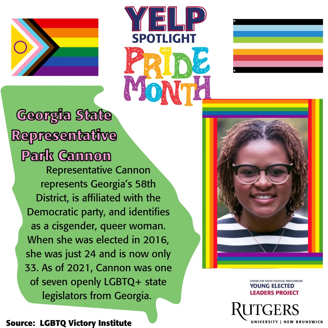 cyppyelp's tweet photo. Next in the Pride series is Representative Park Cannon, who identifies as a cisgender, queer woman. Learn more about her time in Georgia here! https://t.co/mZK0SjSmSr