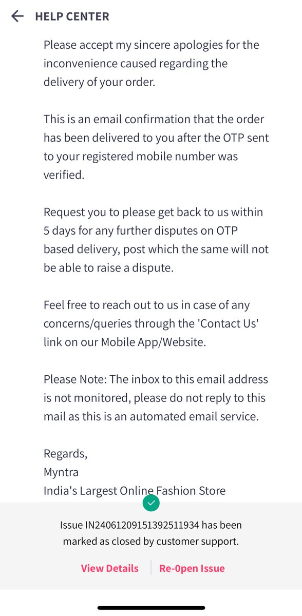 ShahbazSafi's tweet photo. #myntraischeat I never received any OTP and never shared with anyone. Still myntra says they have delivered the product. #dontshopfrommyntra #myntra https://t.co/ZddSmMtQPQ