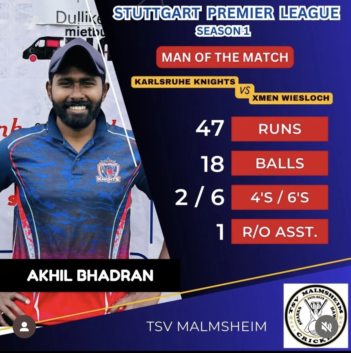 TSVMCricket's tweet photo. Stuttgart Premier League #SPL 

Day 1 #cricket #stuttgart #germany #MoM #MVP

@bwcv_s

@EuropeanCricket 
@CricketGermany https://t.co/Patj8QuEoy