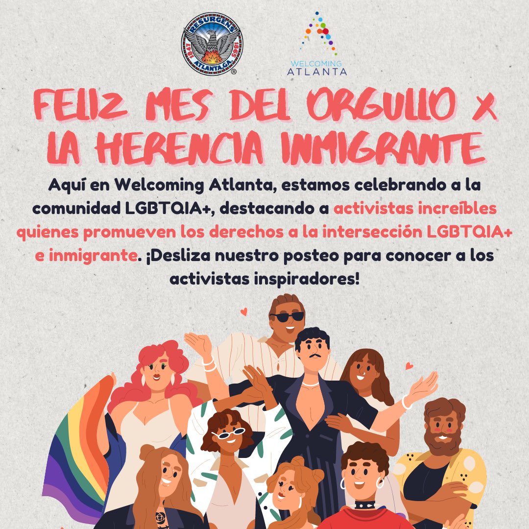 🏳️‍⚧️🏳️‍🌈Happy #Pride x Immigrant Heritage Month!

🌈At Welcoming Atlanta, we’re celebrating the LGBTQIA+ community by shining a spotlight on incredible activists who advocate at the intersection of #LGBTQIA+ and #immigrantrights.

#Activism #CelebrateDiversity #LoveIsLove