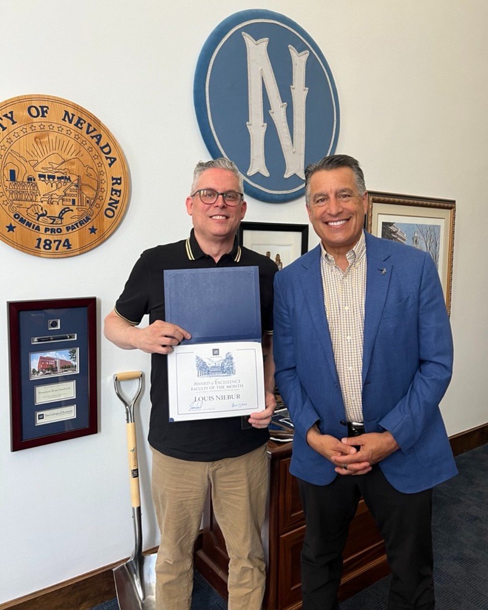 Brian Sandoval (@pres_sandoval) on Twitter photo Congratulations to Louis Niebur on being recognized with the Faculty of the Month Award of Excellence! Thank you for your commitment to the <a href="/unevadareno/">University of Nevada, Reno</a> and for exemplifying The Wolf Pack Way! #GoPack Congratulations to Louis Niebur on being recognized with the Faculty of the Month Award of Excellence! Thank you for your commitment to the <a href="/unevadareno/">University of Nevada, Reno</a> and for exemplifying The Wolf Pack Way! #GoPack