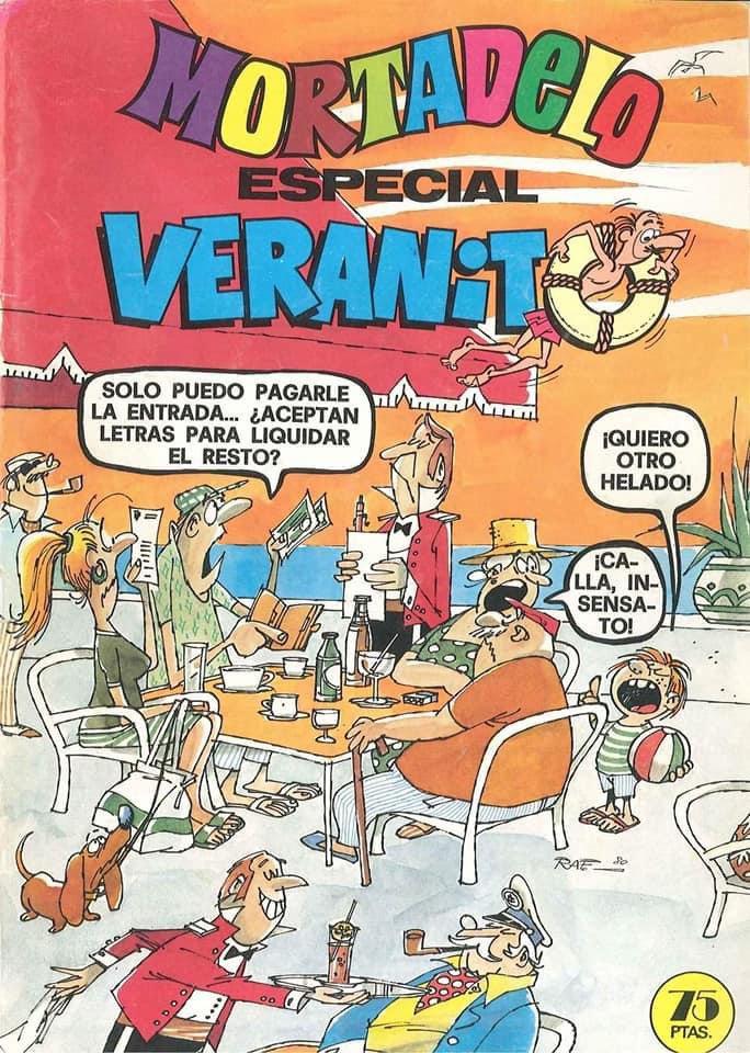 Ya estamos en verano. Para los que planificáis o habéis planificado las vacaciones sabréis que los precios están… ☁️☁️☁️☁️
(Revista “Mortadelo”, 23-06-1980. Editorial Bruguera. Portada: Raf).