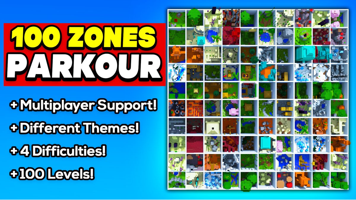We built 100 parkour levels in Minecraft! After tons of testing and editing, we're excited to have finally brought this map to players!

Check it out on the marketplace for only 490 coins!