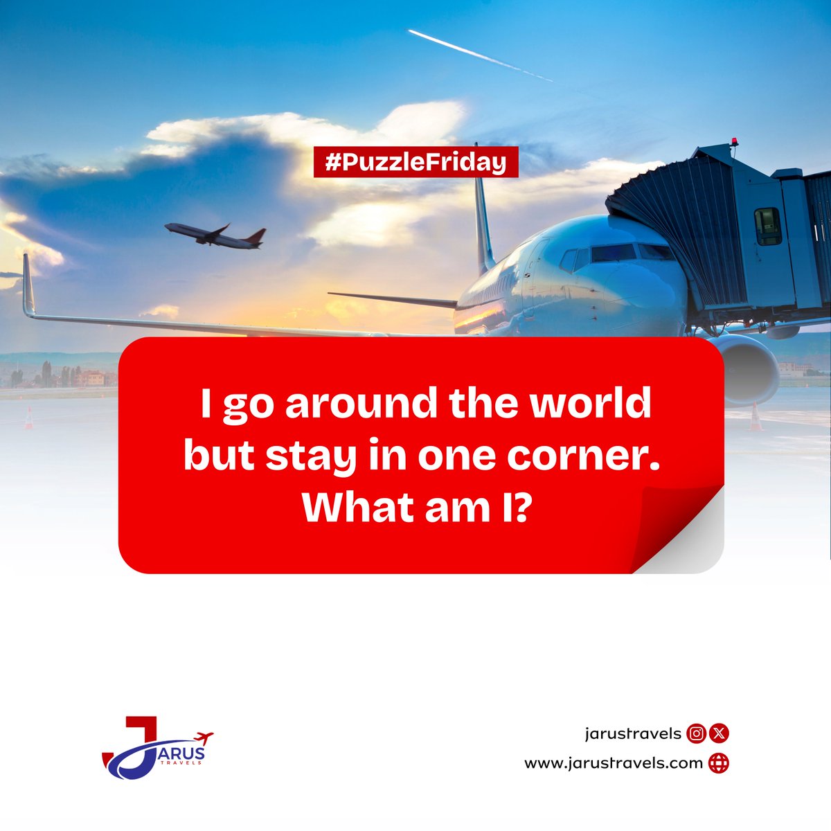JarusTravels's tweet image. Yayyyyyy! It&apos;s the weekend. Can you solve this travel-related riddle? Comment your answers below.

#PuzzleFriday #JarusTravels