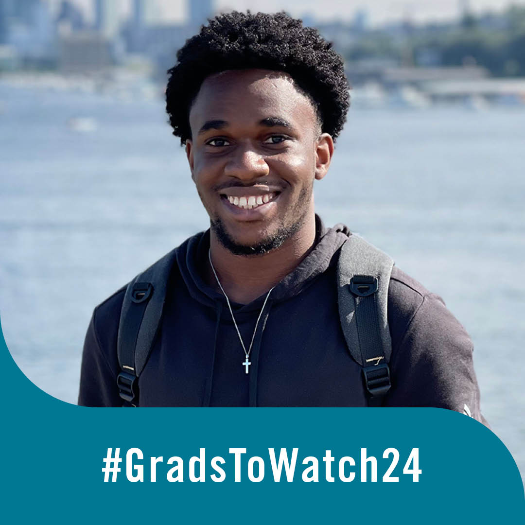 Originally from Nigeria, Chetachi Ugwu-Ojobe found community at #UofTEngineering. As the president of <a href="/nsbeuoft/">National Society of Black Engineers U of T</a>, Ugwu-Ojobe organized NSBEHacks, the first student-run Black hackathon in the GTA. He is one of the #GradstoWatch24: uofteng.ca/gtw24-chetachi #Classof2T4 #UofTGrad24