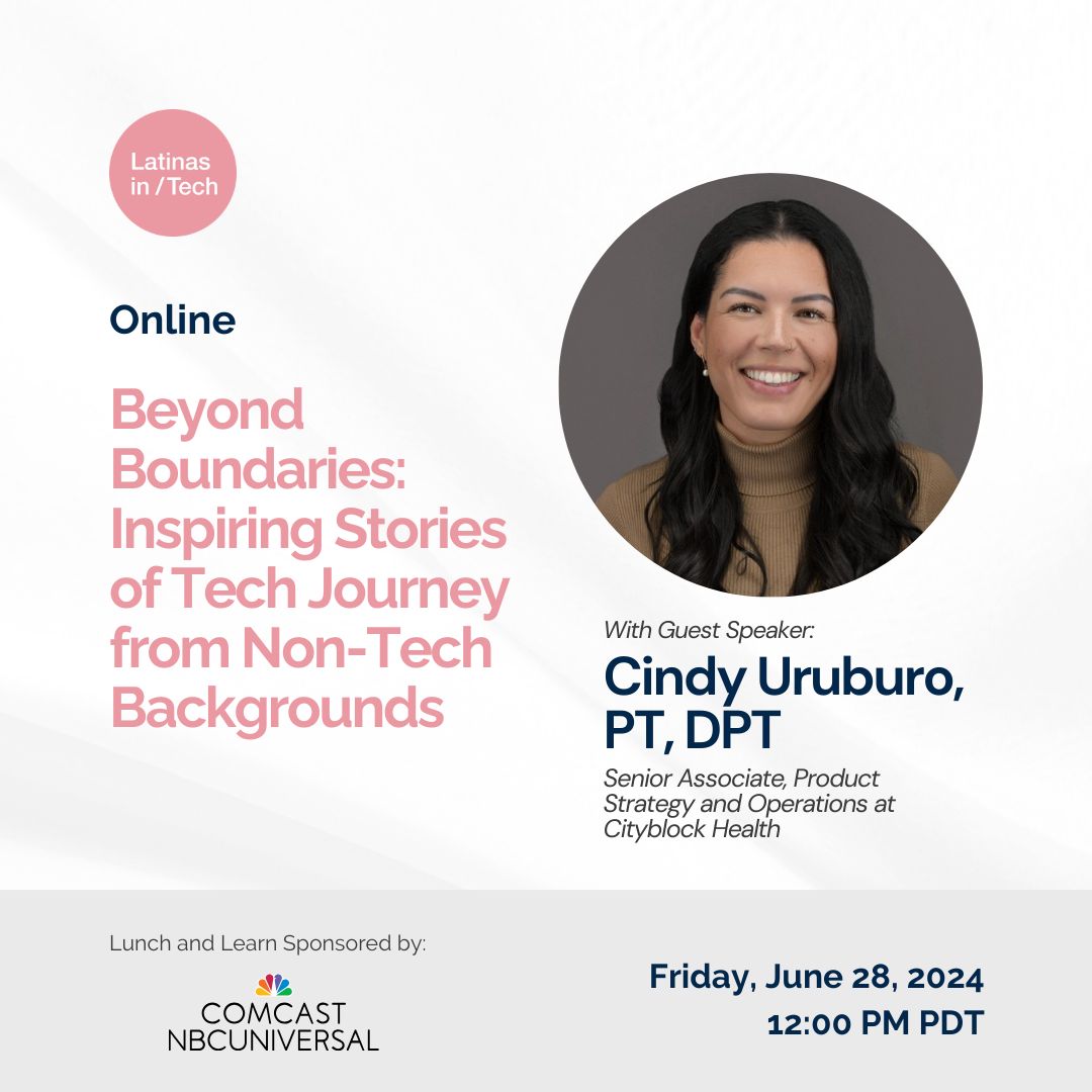 latinas_tech's tweet image. Join us for a transformative event powered by Comcast and Latinas in Tech!

Are you ready to elevate your career and stand out from the crowd? Mark your calendars for this virtual event focused on transitioning into #tech from #nontech backgrounds.
👉 buff.ly/4bdtBxI