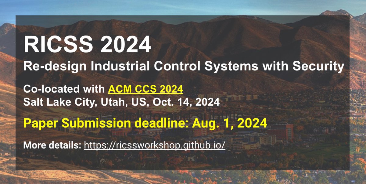 We look forward to seeing you in Utah :)  More at ricssworkshop.github.io