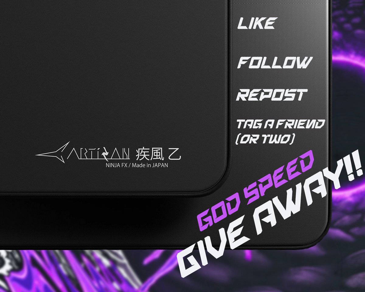 GodSpeed270's tweet photo. 🎁 Artisan Hayate OTSU Soft Mousepad Giveaway 🎁

500 Follower Giveaway ‼️

JOIN THE #giveaway HERE:

1️⃣ FOLLOW: @GodSpeed270 
2️⃣ LIKE + REPOST
3️⃣ TAG A FRIEND (OR TWO)

🔥Winner gets chosen within 7 days🔥 https://t.co/ha6e8pSCnw