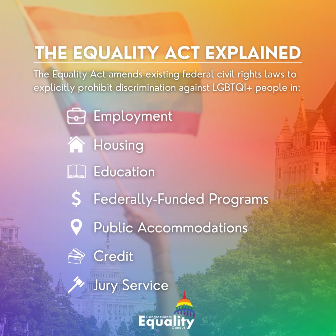 RepJudyChu's tweet photo. During last year's Pride Month, I joined the @EqualityCaucus and all @HouseDemocrats to support the Equality Act, a bill to enshrine protections for LGBTQI+ individuals into federal law.
Let's pass the #EqualityAct! 🏳️⚧️🏳️🌈🌈 https://t.co/HcuoO5bCRe