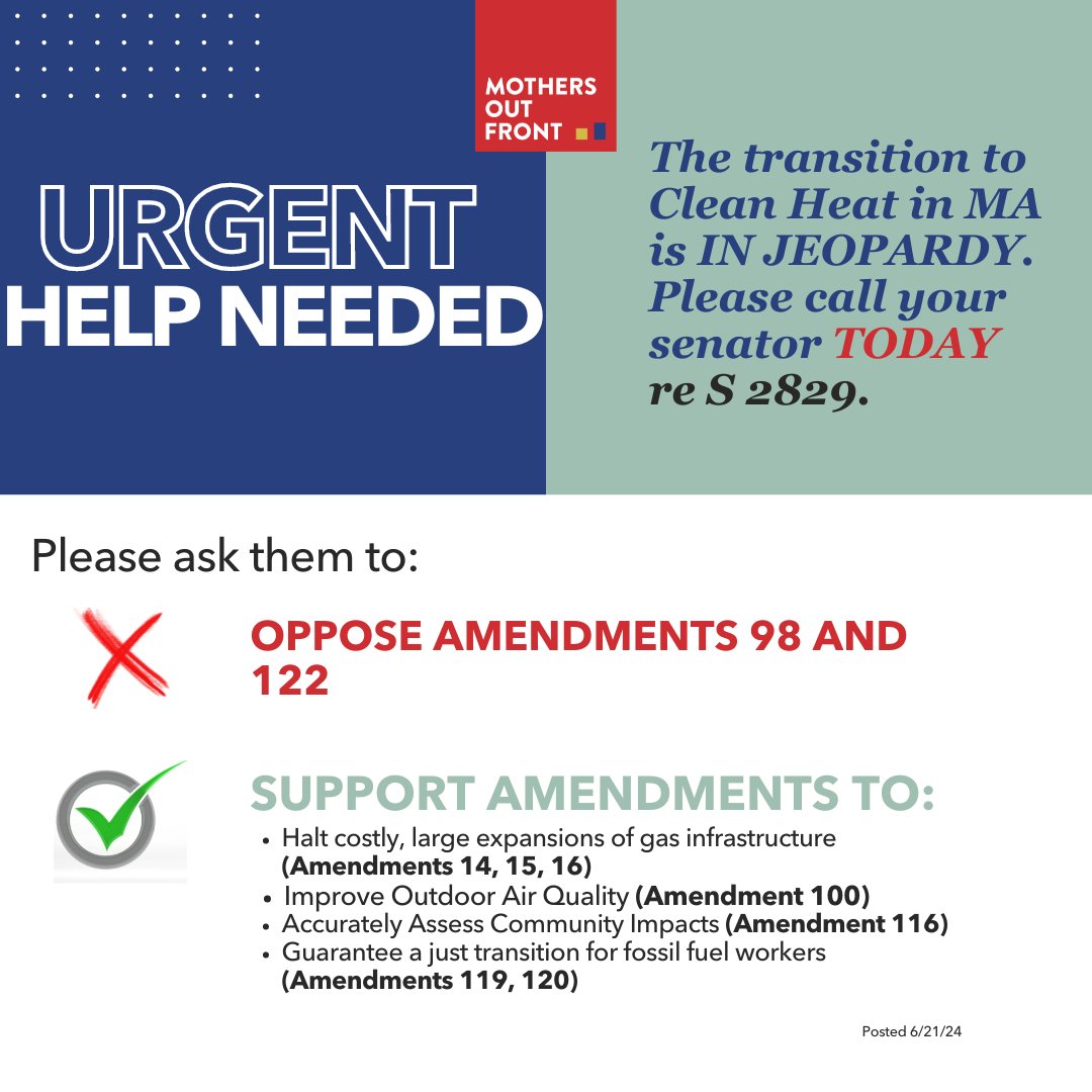 Attention #MassMoms: Your URGENT help is needed to stop the powerful gas lobby from gutting the Senate climate bill. 

Find your Senator’s contact info at malegislature.gov/Search/FindMyL…

#MassMomsUnite #MAMomsUnite #ClimateCrisis #CleanAir #mapoli #ClimateAction