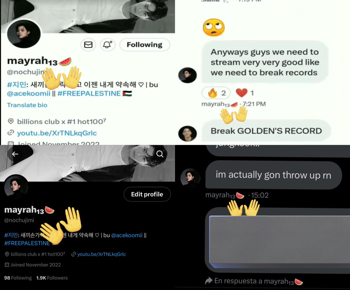 nochujimi's tweet photo. whoever made the fake groupchat saying disgusting sht about jungkook just to enable viIe hate against jimin should have accounted for the fact that my watermelon is the wrong fking way round 

the bottom is the actual way it should show up https://t.co/6LTLWDlsFE