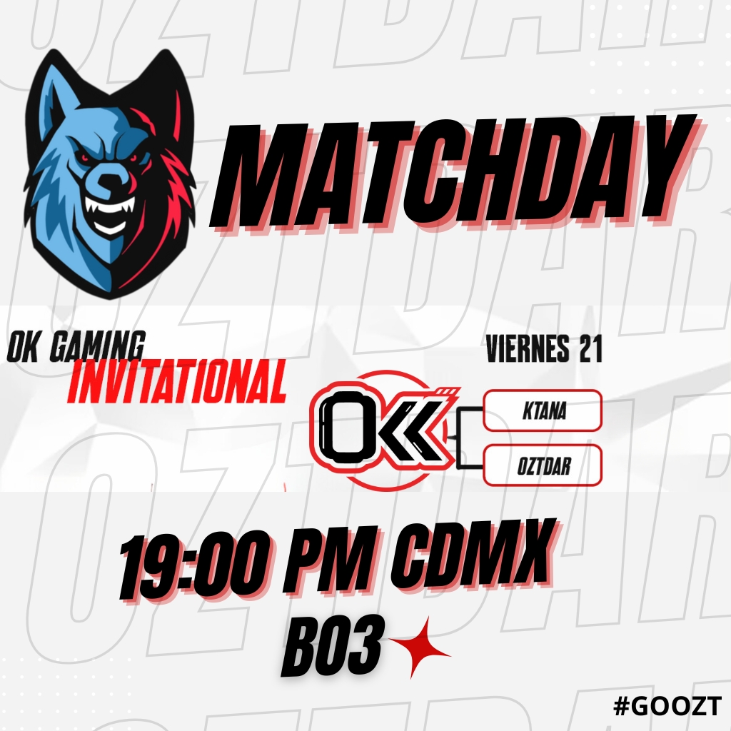 oztdaresports's tweet photo. ¡Hoy! 😎
#Valorant en @OkgamingMx INVITACIONAL
@oztdaresports 🆚#KTANA
👉Transmisión de Whatchparty en https://t.co/FXimd2MZHb
#oztdaresports #valorantlatam #GOOZT https://t.co/6egmA2E9QW