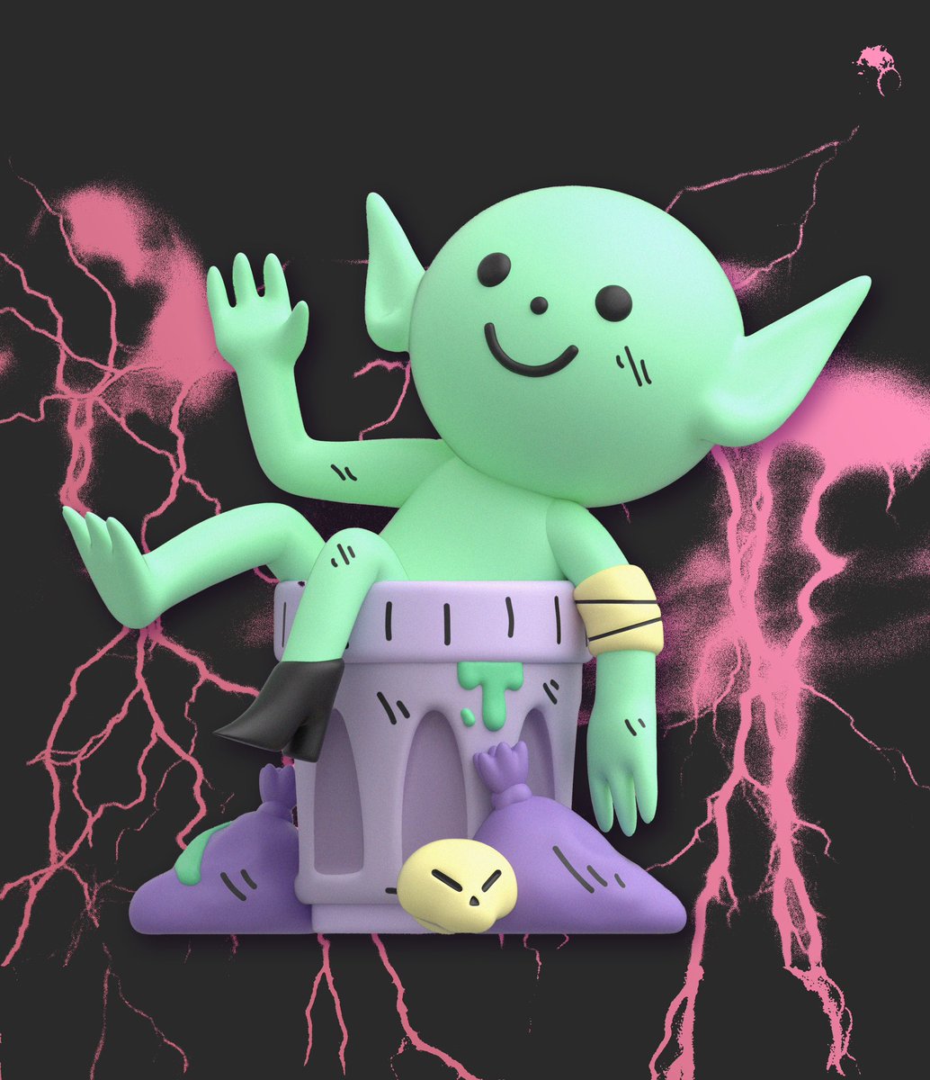 Just dropped my first vinyl figure ever!! Adopt your very own trash goblin today! ✨ Wizardofbarge.com
