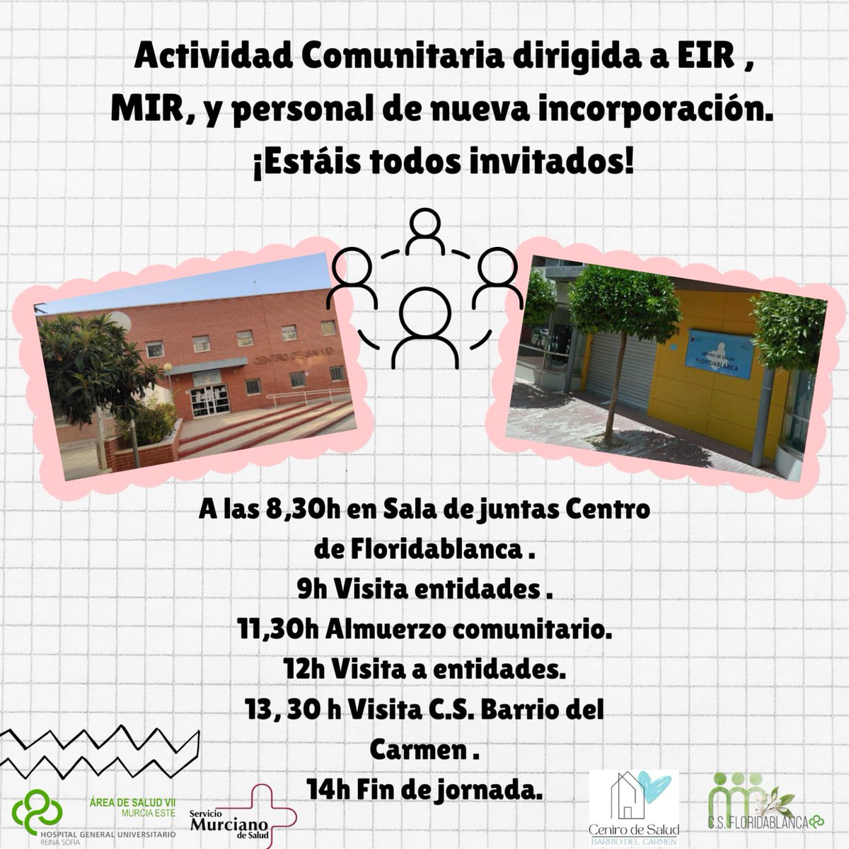 Un año más paseamos para ubicar los recursos comunitarios del Barrio del Carmen. 
#atencióncomunitaria
#activosdesalud
#accióncomunitaria
<a href="/Murciasalud/">Murciasalud</a>
<a href="/Area7ReinaSofia/">Area7ReinaSofía</a> <a href="/IsabelAyalaVig/">Isabel Ayala</a> 
<a href="/BaezaAlcaraz/">Ángel Baeza Alcaraz</a> 
<a href="/Ramlopal/">Ramón López</a> <a href="/Yolanda_yolobe/">Yolanda López-Benavente</a> <a href="/MJoGali/">Galiana_enfermera</a> <a href="/AytoMurcia/">Ayuntamiento de Murcia</a> 
<a href="/SEAPREMUR1/">@SEAPREMUR</a> 
<a href="/csfloridablanca/">C.S. Floridablanca</a>