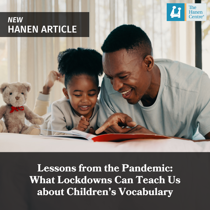 TheHanenCentre's tweet photo. Did the way parents interacted with their children during lockdowns have an effect on children’s vocabulary?  See what the research says, and how you can apply the lessons learned from those challenging times to support your child’s development.