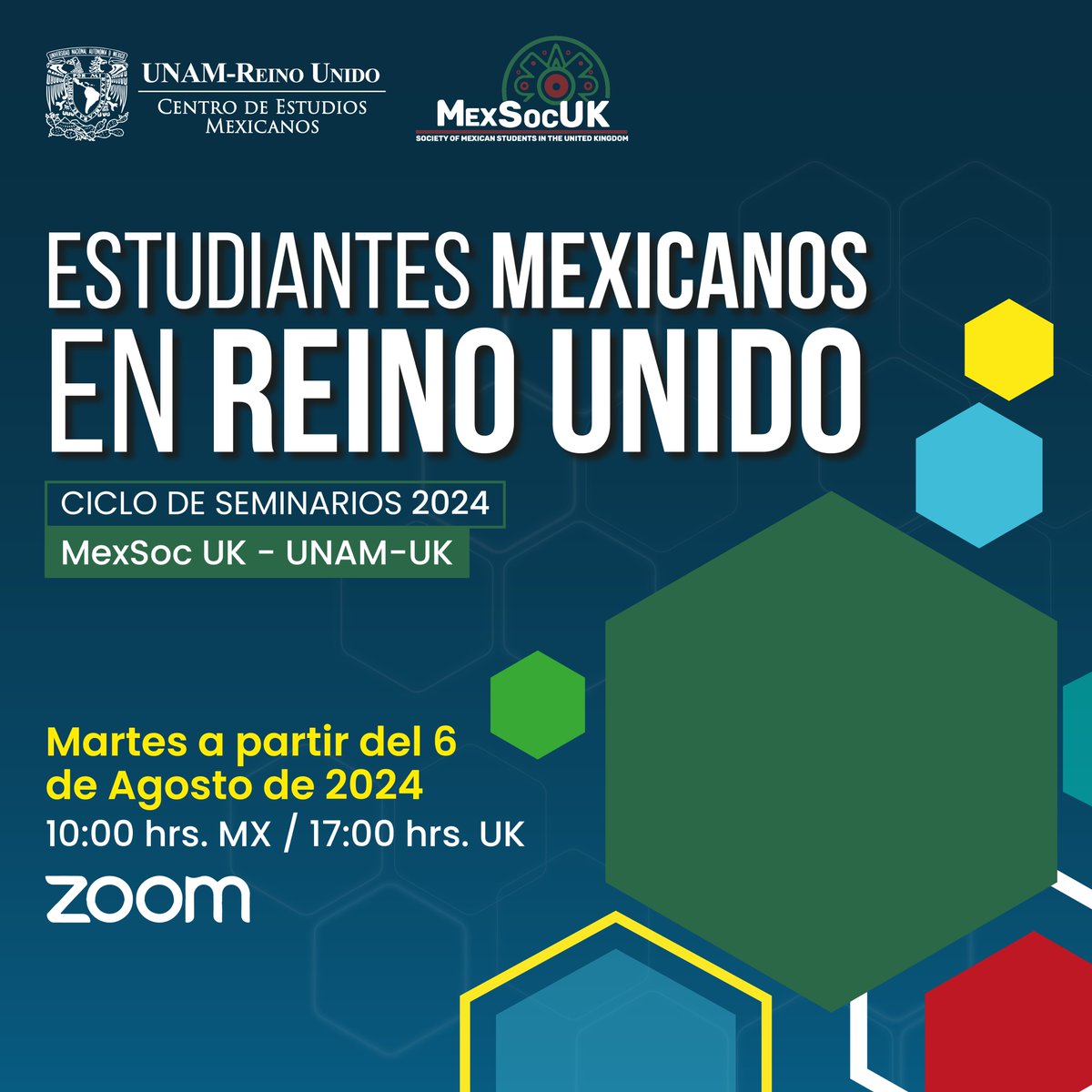 UNAM UK (@unam_uk) on Twitter photo 🟢🔵Ven y conoce de cerca algunas de las investigaciones de posgrado de estudiantes mexicanos en universidades del Reino Unido.
Martes, a partir del 6 de agosto de 2024, 10 hrs MX / 17 hrs UK
Obtén tu acceso aquí eventbrite.com.mx/e/899695492437
En colaboración con <a href="/MexSoc_UK/">Society of Mexican Students in the United Kingdom</a> 🇲🇽🇬🇧 🟢🔵Ven y conoce de cerca algunas de las investigaciones de posgrado de estudiantes mexicanos en universidades del Reino Unido.
Martes, a partir del 6 de agosto de 2024, 10 hrs MX / 17 hrs UK
Obtén tu acceso aquí eventbrite.com.mx/e/899695492437
En colaboración con <a href="/MexSoc_UK/">Society of Mexican Students in the United Kingdom</a> 🇲🇽🇬🇧