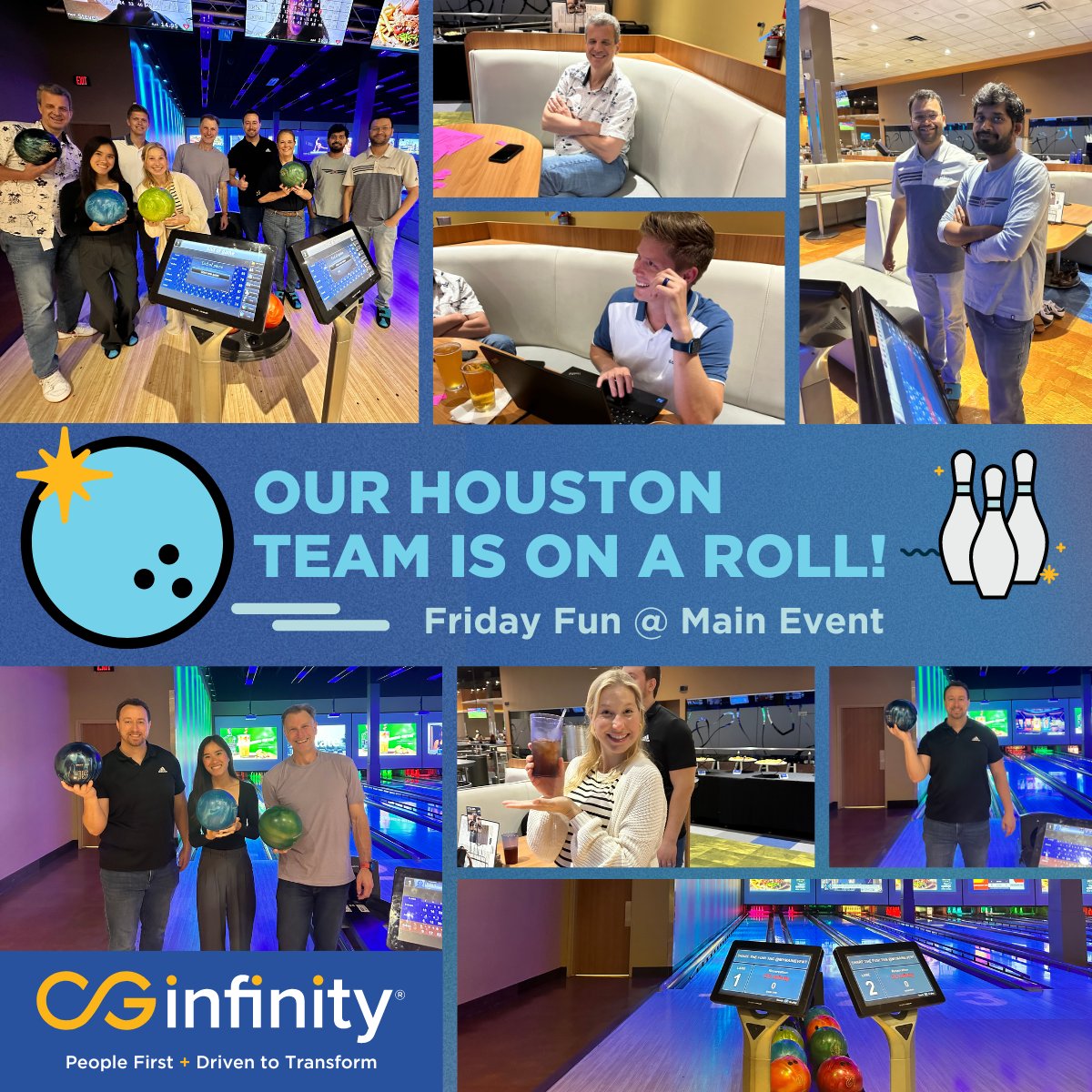 cginfinityinc's tweet photo. Throwback to our Houston team's memorable bowling outing a few weeks back! They had a great time bonding and connecting, and we look forward to future opportunities to come together as a team! https://t.co/7uuHctME9H