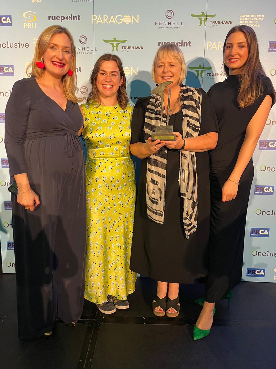 MartinaPQuinn's tweet photo. So proud of #TeamAlice at today’s #PRAwards24: wins in Best Integrated Campaign (for work with @MarinoInstitute) &amp; Best NGO Campaign categories (@EmpowerFingal); highly commended for large agency of the year; &amp; thrilled to see our client @ETBIreland win for Best Internal Comms https://t.co/oNcVdAlLG8