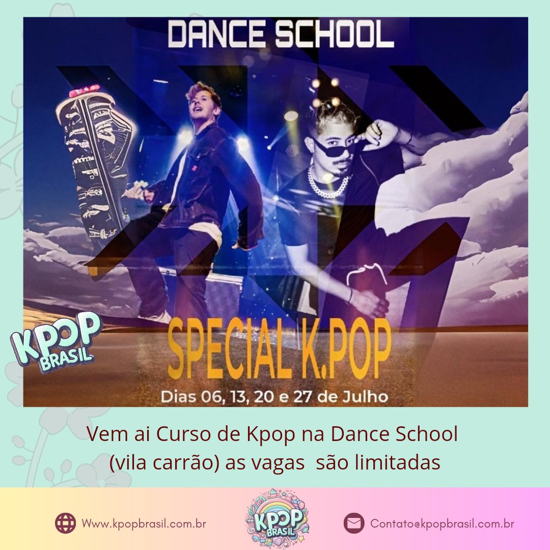 Kpopbrasilcombr's tweet photo. Olha só galeraaaaaaa!! 
Cadê os Fãs de performance de kpop?
No mês de Julho , todos os sábados as 11:30 da manhã, vai rolar o workshop de K .Pop do Studio ✨️ 

VAGAS LIMITADAS 

#Kpop #sp #vilacarrao #danceschool #cover #concursokpop #workshopkpop #kdrama #rádiokpop #kpopbrasil https://t.co/b3DFmlNuc4
