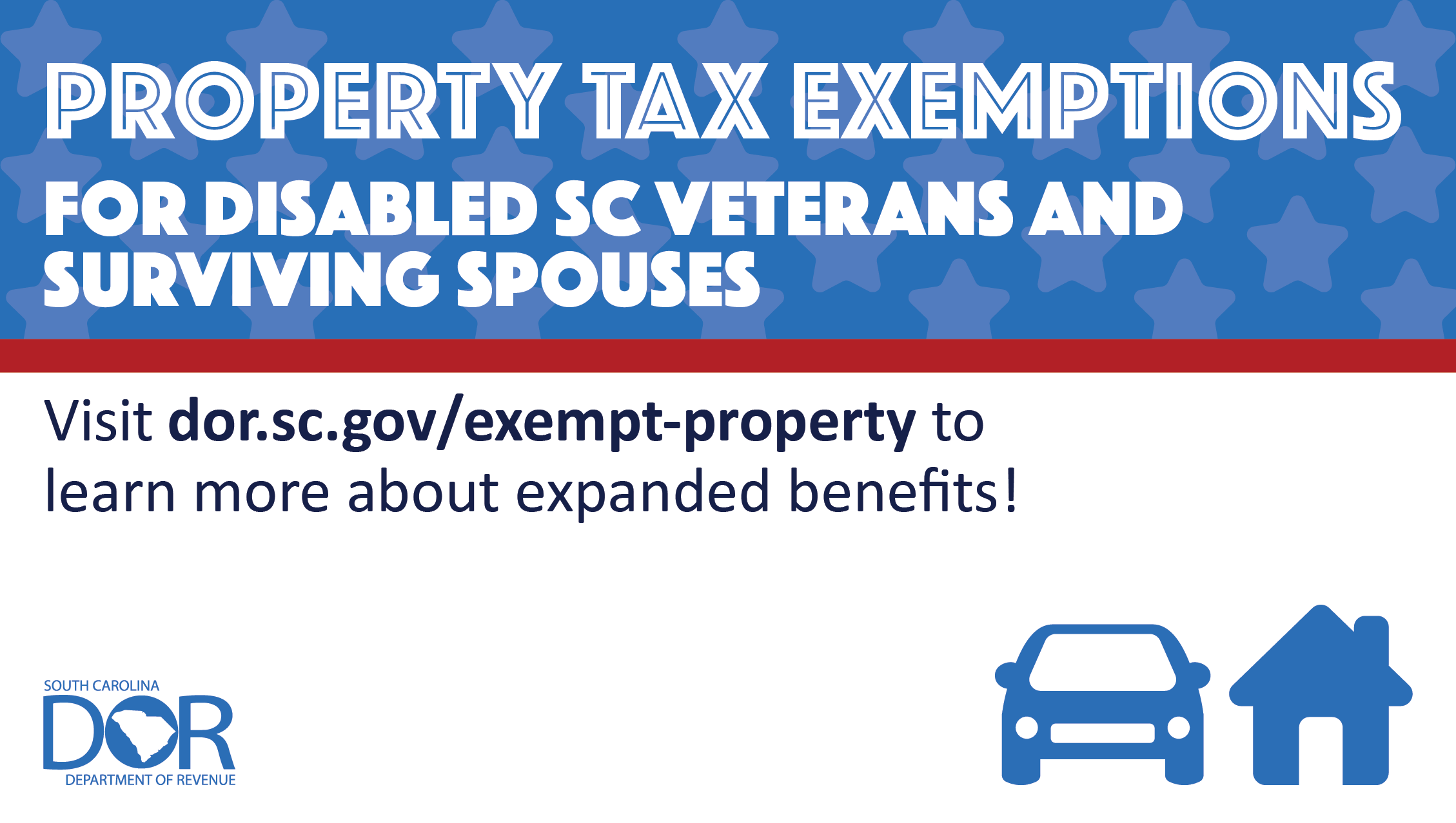 SC Dept. of Revenue on X: &ldquo;Spouses of disabled veterans can now 