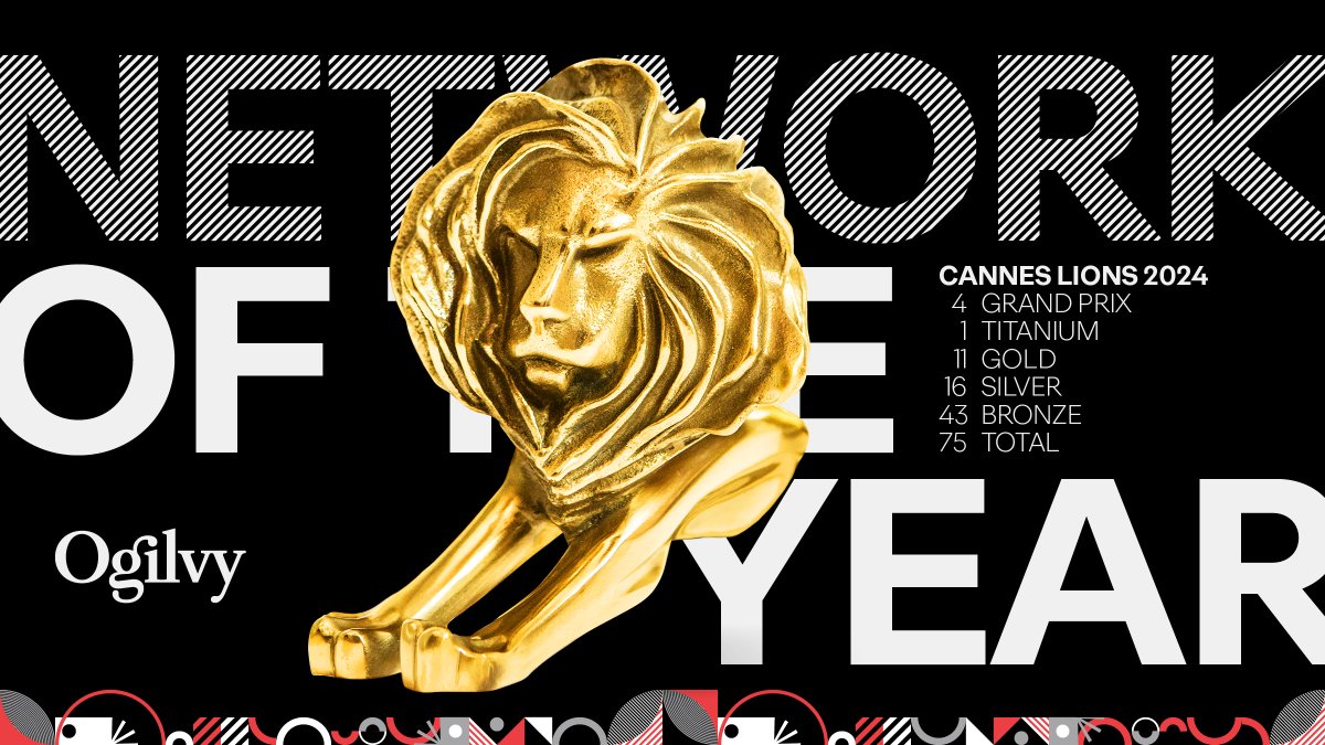 We are incredibly honored to be the #CannesLions2024 Network Of The Year. This recognition reflects the exceptional work of our teams &amp; clients, &amp; the profound impact of #BorderlessCreativity in shaping a better world. okt.to/9QSyhP

#TeamOgilvy #OgilvyCannes