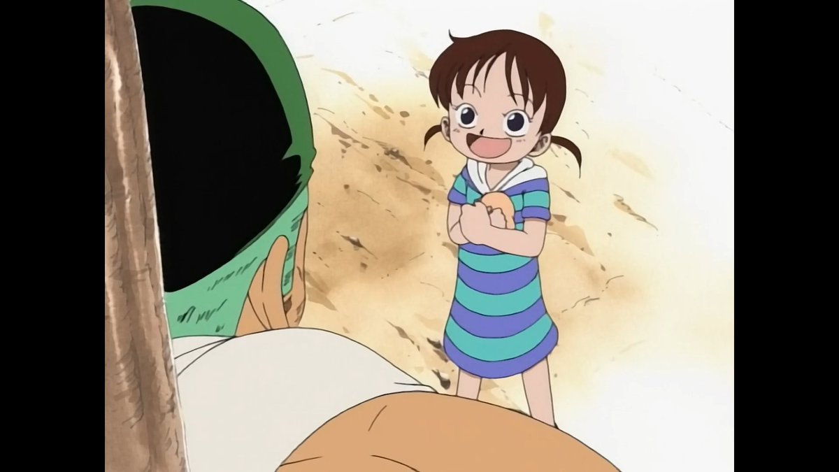OP_Characters_'s tweet photo. Day 181: Rika, Lady who works as a waitress at the Marine Base in Shell Town who feed Zoro rice balls while he was being imprisoned https://t.co/MHGHKUohCS