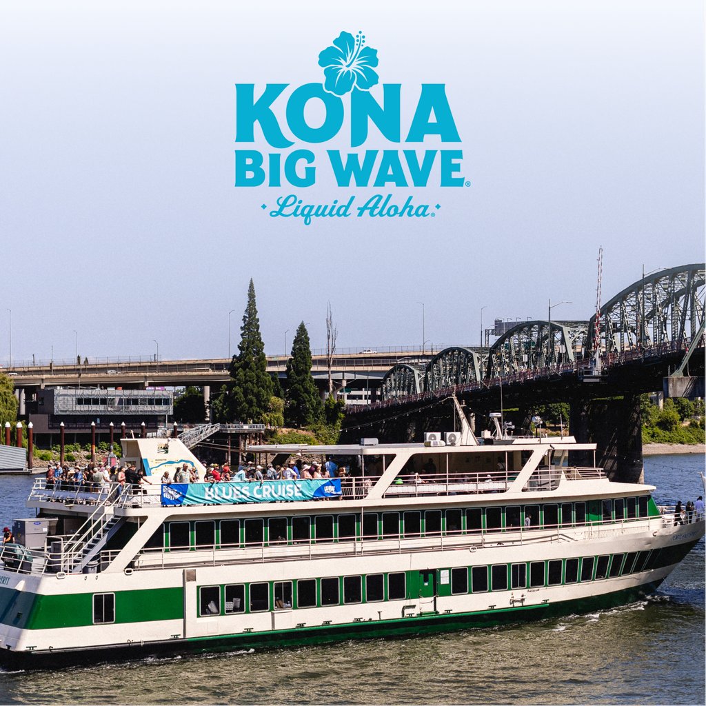 We’re bringing the spirit of Aloha to the Willamette River with our Blues Cruise Presenting Sponsor @konabigwave! Feel the breeze in your hair and the groove in your shoes aboard all five of our Blues Cruises. Feeling thirsty? Stop by the Kona Big Wave tent for some Liquid Aloha!
