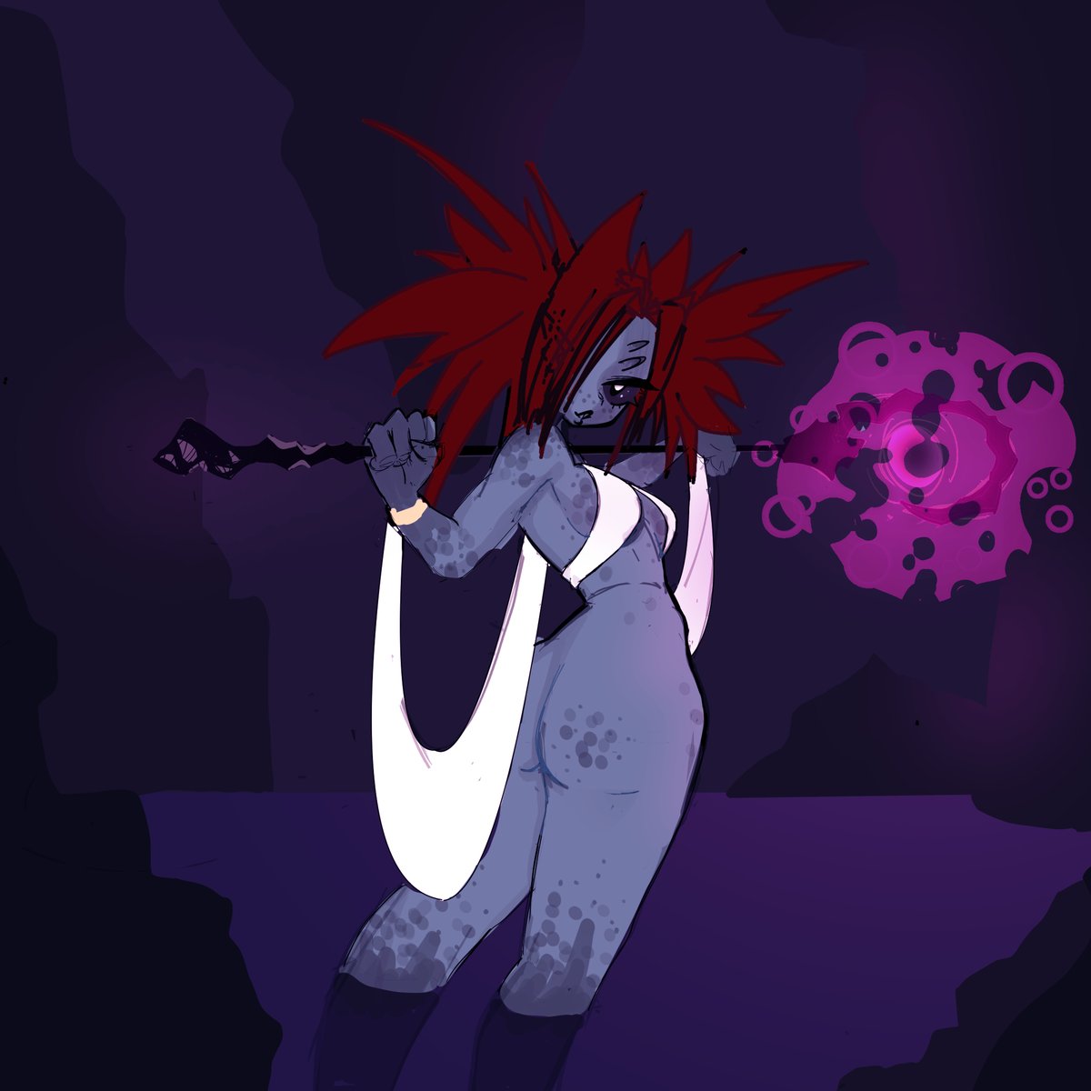 Merfolk are one of my favorite MTG tribes. This is my take on their subterranean cousins. If anyone has any ideas on what this subspecies could be called lmk in the comments :)
#originalcharacter #oc