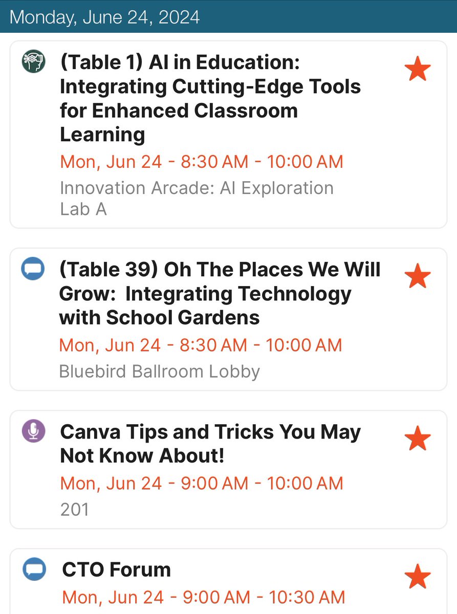 edtechmatt's tweet image. I love attending the ISTE conference for my own professional development. I always find what I need among the hundreds of sessions offered. A glimpse into what I have selected for this conference shows what we are working on and planning for in the future in @ITS4VCS