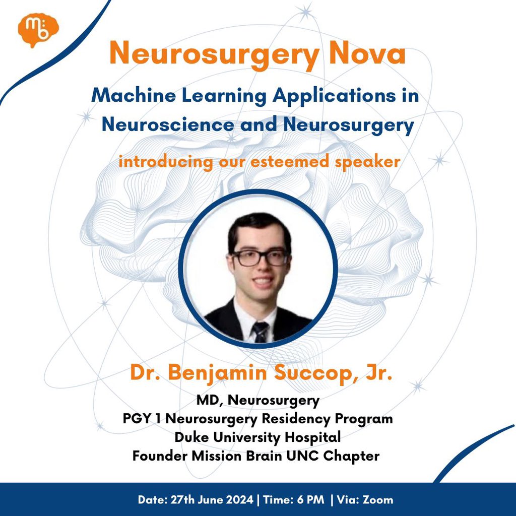 BrainPakistan's tweet photo. Get ready for the first-ever *Neurosurgery Nova* session! 🧠 Dive deep into the future of neurosurgery with *Dr. Benjamin Succop* on *June 27th*. Don't miss out—secure your spot now! Link in bio. https://t.co/64NXzKUDsF