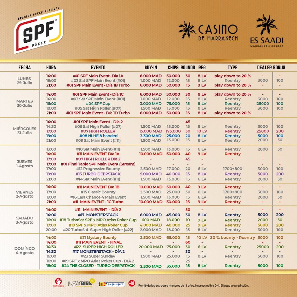 tsunamyESP's tweet photo. Por primera vez llega el @SPFpoker a Marrakech, un estupendo festival en conjunto con el Marrakech poker Open. Discotecas, piscina, sol, restaurantes y Buyins para todos los bolsillos. https://t.co/Jgv67FAKan