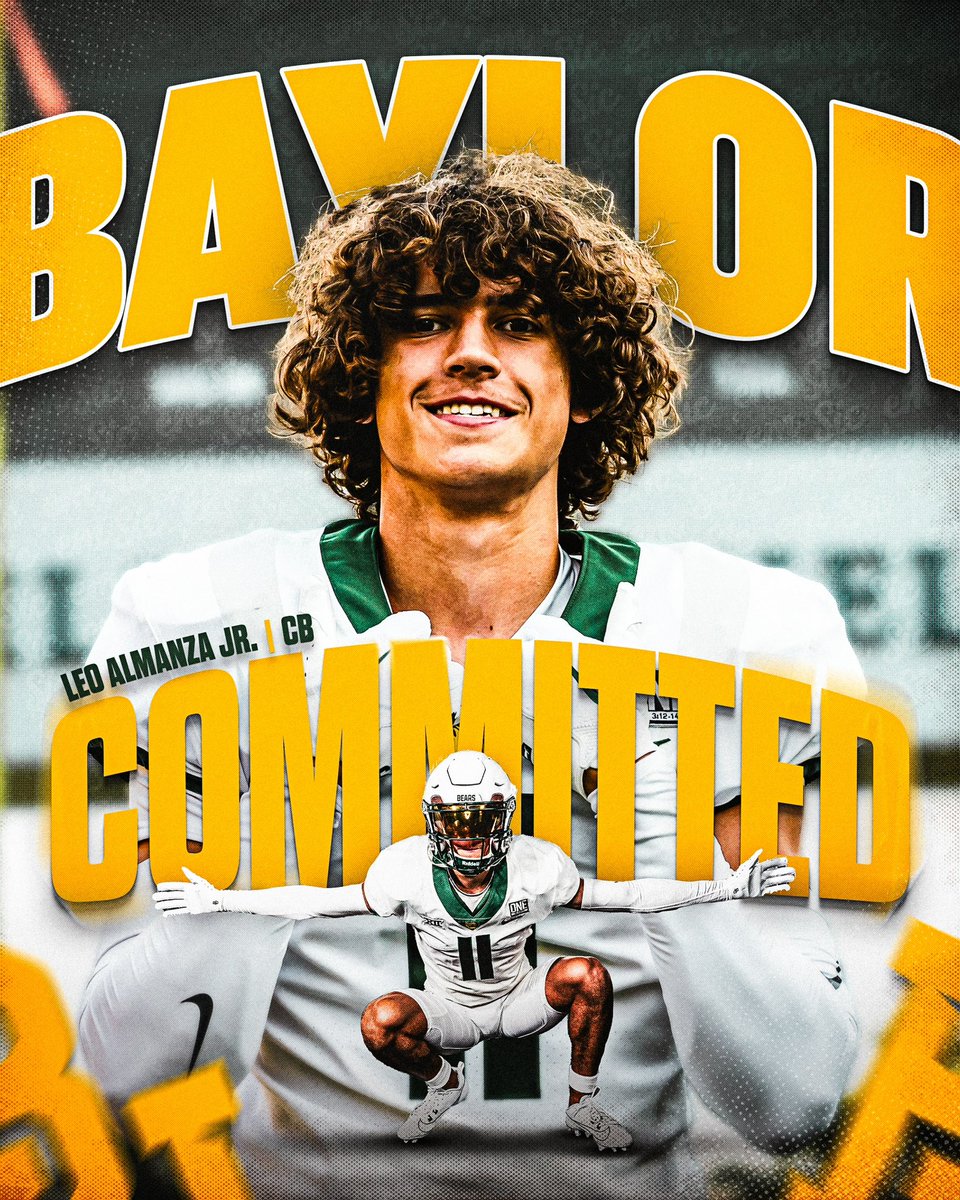 Leo Almanza Jr (@leoalmanza1) on Twitter photo All Glory to God! COMMITTED!! 🐻#SicEm
<a href="/coachkcurtis/">Kevin Curtis</a> <a href="/CoachPowledge/">Matthew Powledge</a> <a href="/CoachDaveAranda/">Dave Aranda</a> <a href="/EdParisJr/">Ed Paris</a> <a href="/DSDa_Re/">Duke DaRe</a> <a href="/BUFootball/">Baylor Football</a> <a href="/FlightSkillz/">Coach Flight</a> <a href="/coachwoodward/">Zach Woodward</a> @BNHSFOOTBALL09 <a href="/coachcilumba/">Wallstreet Athletes /WSA BIGS /Wall Street 7v7</a> All Glory to God! COMMITTED!! 🐻#SicEm
<a href="/coachkcurtis/">Kevin Curtis</a> <a href="/CoachPowledge/">Matthew Powledge</a> <a href="/CoachDaveAranda/">Dave Aranda</a> <a href="/EdParisJr/">Ed Paris</a> <a href="/DSDa_Re/">Duke DaRe</a> <a href="/BUFootball/">Baylor Football</a> <a href="/FlightSkillz/">Coach Flight</a> <a href="/coachwoodward/">Zach Woodward</a> @BNHSFOOTBALL09 <a href="/coachcilumba/">Wallstreet Athletes /WSA BIGS /Wall Street 7v7</a>