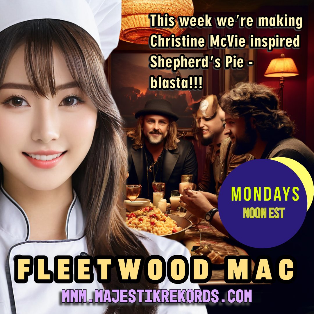 5nine3official's tweet photo. Get a taste of Fleetwood Mac’s favorite backstage treat – shepherd’s pie! Find the original recipe on our FB page and the updated AI version in this week's magazine. Download your FREE copy every Monday! #MMMagazine https://t.co/7qrkP8FV7L