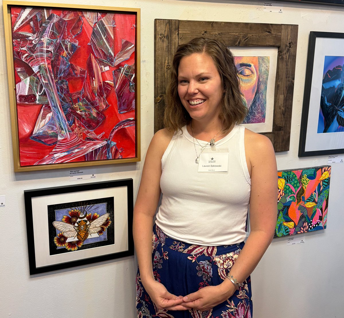 Lafayette art teacher Lauren Sakowski's piece earned an honorable mention at the Soulard Art Gallery juried exhibit "Bold and Vivid," highlighting artists who use bold colors and vivid imagery to evoke emotions! 

Lauren's work is on display through July 19. #WeAreRockwood