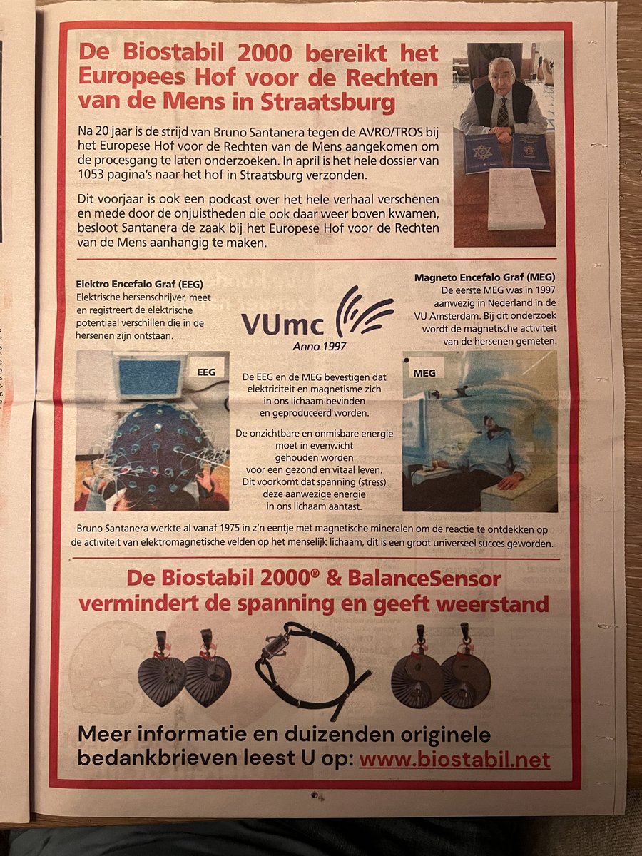 Hoe kan je helemaal niets zeggen op een hele grote krantenpagina?? Wat en stierenpoep… #biostabil #brunosantanera <a href="/kwakzalverij/">Kwakzalverij</a>