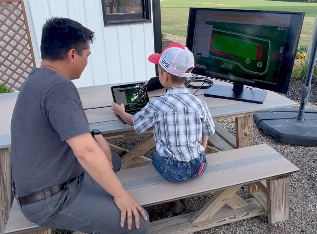 SabantoAg's tweet image. The 8-year-old tractor expert @justajacksonthing took a master class on how to run our retrofit autonomous tractors.