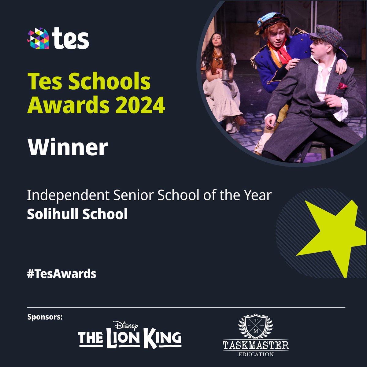 Congratulations to <a href="/solsch1560/">Solihull School</a> for winning the Independent Senior School of the Year!

Your whole school should be proud 👏#TesAwards