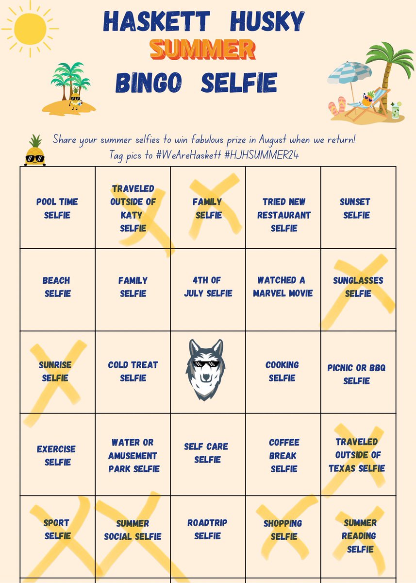 AP_Skelton19's tweet image. Crossed a bunch off the bingo card with a couple selfies!! #HJHSUMMER24 #WeAreHaskett 🕶️☀️