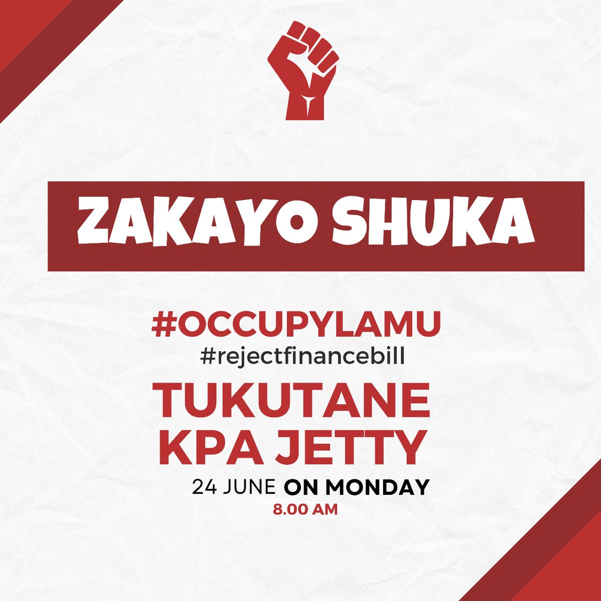 OccupyLamu's tweet photo. Zakayo!! Zakayo!! Zakayo! Shuuukaaaa Shuukaaaa!! #REJECTFİNANCEBİLL2024 #OccupyParliamant #occupyLamu https://t.co/0tNVdSSu99