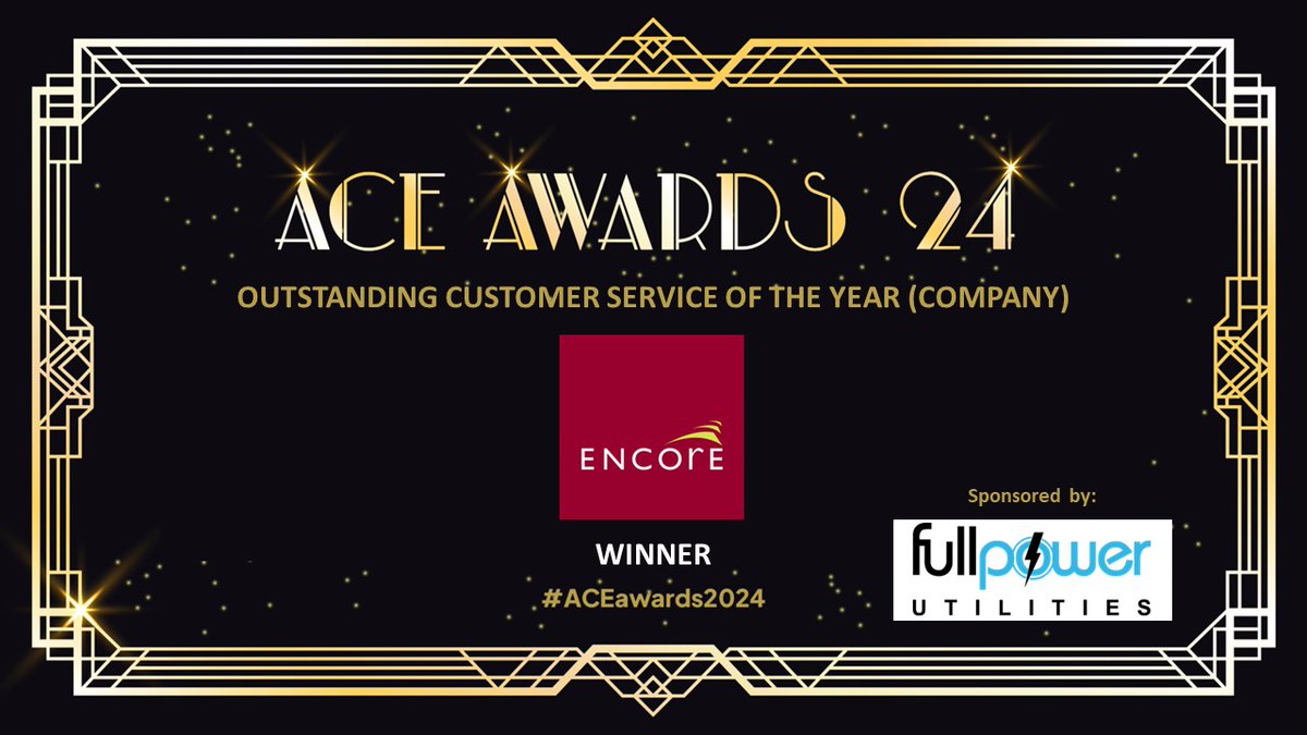 Encore has just been named as the company winner of the Outstanding Customer Service Award – a massive congratulations!

#ACEAwards24