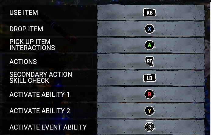 lovelacezombie's tweet image. Hey! Are you a @DeadbyDaylight player who uses a controller? Are you sick of throwing pallets on downed teammates? 

These are my key binds, I use an xbox controller.

Run is LT and Crouch is LB! I hope this can help someone out. :3
#deadbydaylight #controllerproblems