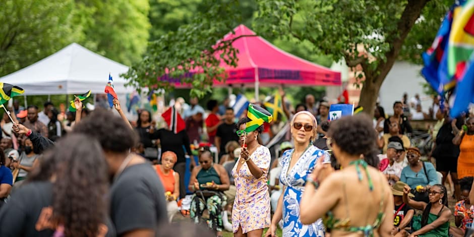 prospect_park's tweet photo. Celebrate Caribbean Heritage month in Brooklyn’s Backyard! Join @IAMCaribbeing + Prospect Park Alliance on Sunday, June 23 from 11 am–7 pm at the Boathouse for One Love Little Caribbean Day. Experience workshops, dance classes, authentic Caribbean cuisine, music + more. (1/3) https://t.co/H02PLuYmeL