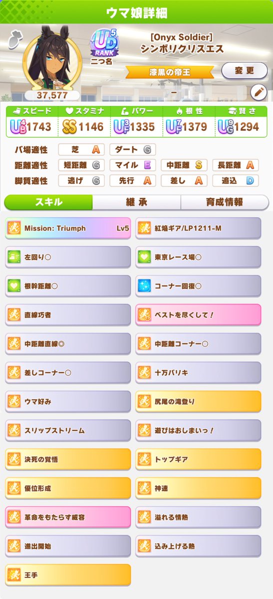 【CLASSIC】シンボリクリスエス
なんとかラウンド2に間に合った！
2002年日本ダービー組でプラチナ目指す