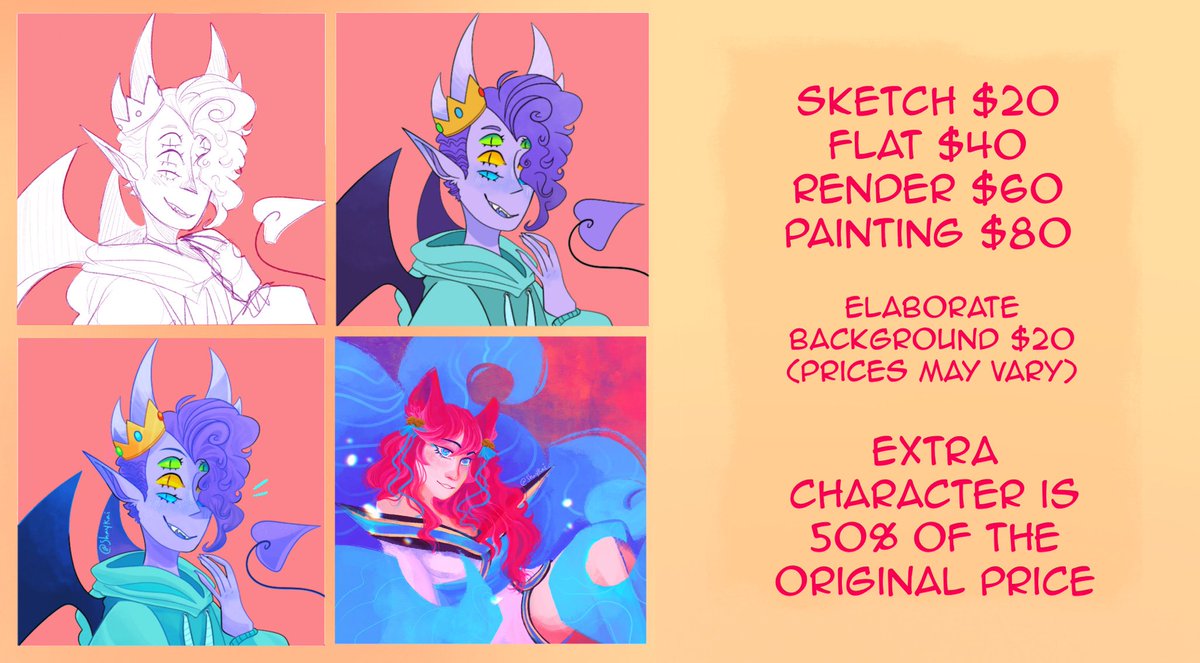Shaykai1's tweet photo. Edited my #CommissionSheet a little- If you have any questions or would like to get a commission, feel free to DM me! ^^ https://t.co/GdxYcaQRro