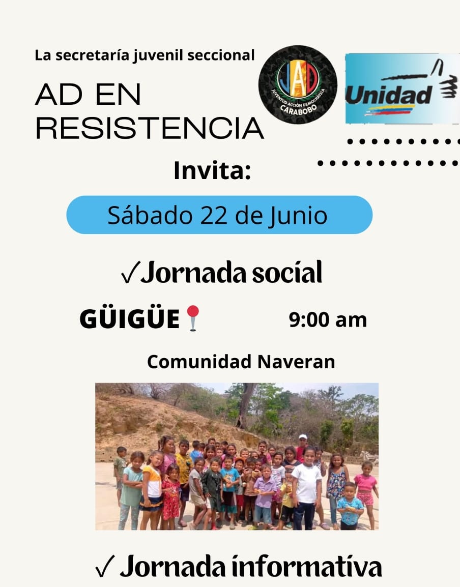#ADecosConEdmundo La secretaría juvenil seccional #Carabobo encabezada por la compañera <a href="/MireibyO/">Mireiby Olivero</a> visita #Güigüe con una labor social, y asimismo, de orientación electoral para enseñar a votar por <a href="/EdmundoGU/">Edmundo González</a>, en la tarjeta de la MUD Unidad, la de la manito 👍🏼.

#VamosAGanar