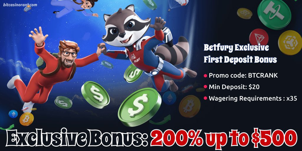bitcasinorank's tweet photo. 🔥Unlock a generous 200% First Deposit Bonus 200% up to $500 at Betfury Casino 
https://t.co/QoAjMKCYoU

Promo code: BTCRANK  

#casinobonus #bonus2024 #promote2024 #PromoCode #betfurybonus #cryptobonus #CryptoGaming #Crypto #MONEY #claimbonus  #firstdeposit #Bitcoin  #Binance  #BTC #betting #BitcoinGambling #bonus #cryptocoin