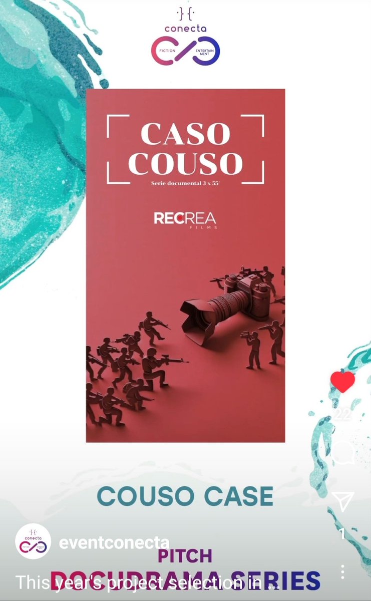 Recrea Films (@recreafilms_) on Twitter photo Nuestro proyecto #CasoCouso, seleccionado en el <a href="/Conecta_Fiction/">Conecta FICTION & ENTERTAINMENT</a> en la categoría de Pitch Docudrama Series ha conseguido 2 premios!!
- Premio Conecta Digital
- Premio CMMedia
No podemos estar más felices! Gracias. Gracias.
Seguimos Nuestro proyecto #CasoCouso, seleccionado en el <a href="/Conecta_Fiction/">Conecta FICTION & ENTERTAINMENT</a> en la categoría de Pitch Docudrama Series ha conseguido 2 premios!!
- Premio Conecta Digital
- Premio CMMedia
No podemos estar más felices! Gracias. Gracias.
Seguimos