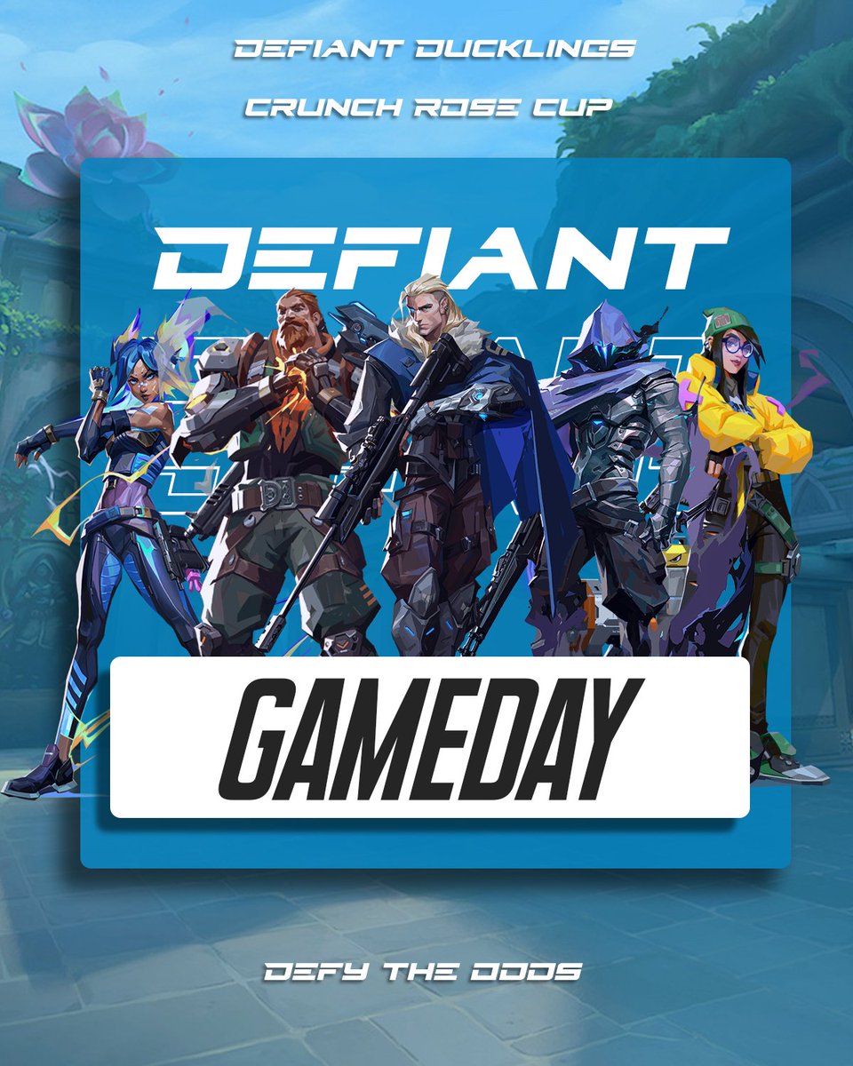 DefiantGamingUS's tweet image. 🌹🌹🌹GAMEDAY🌹🌹🌹

Defiant Ducklings are taking on the @CrunchGamingVal Rose Cup tonight at 7pm EST! Matches will be streamed on delay.

🔷@ravena_valo
🔷@Celeste_VLR
🔷@Jceyfps
🔷@Fall_Caia
🔷@unsanefps (ty 4 sub!)
📔@Moelandblue