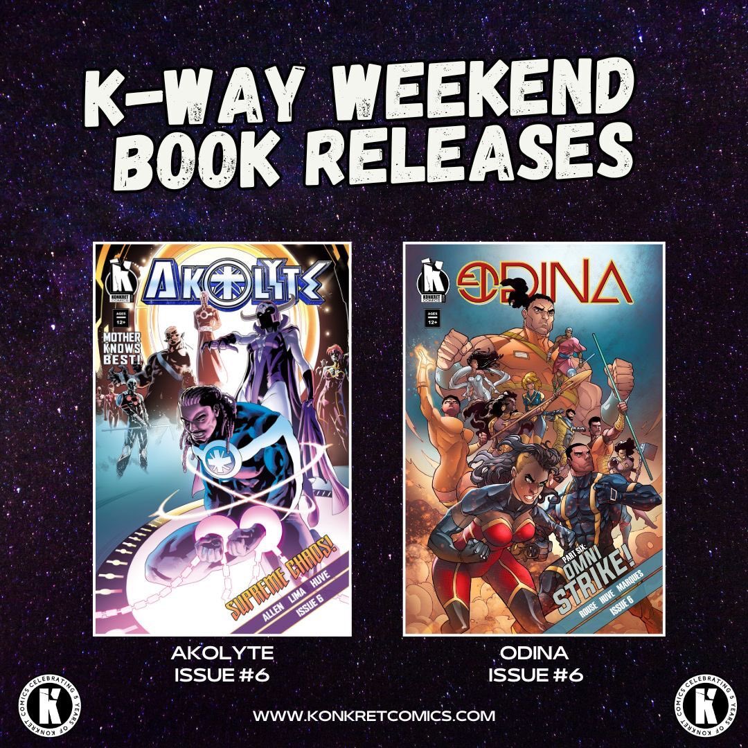 Kway weekend is live! Head over to konkretcomics.com and enter the code for a discount on single book issues. New Issues available!!

#Junenteenth #newbooks #comicbook